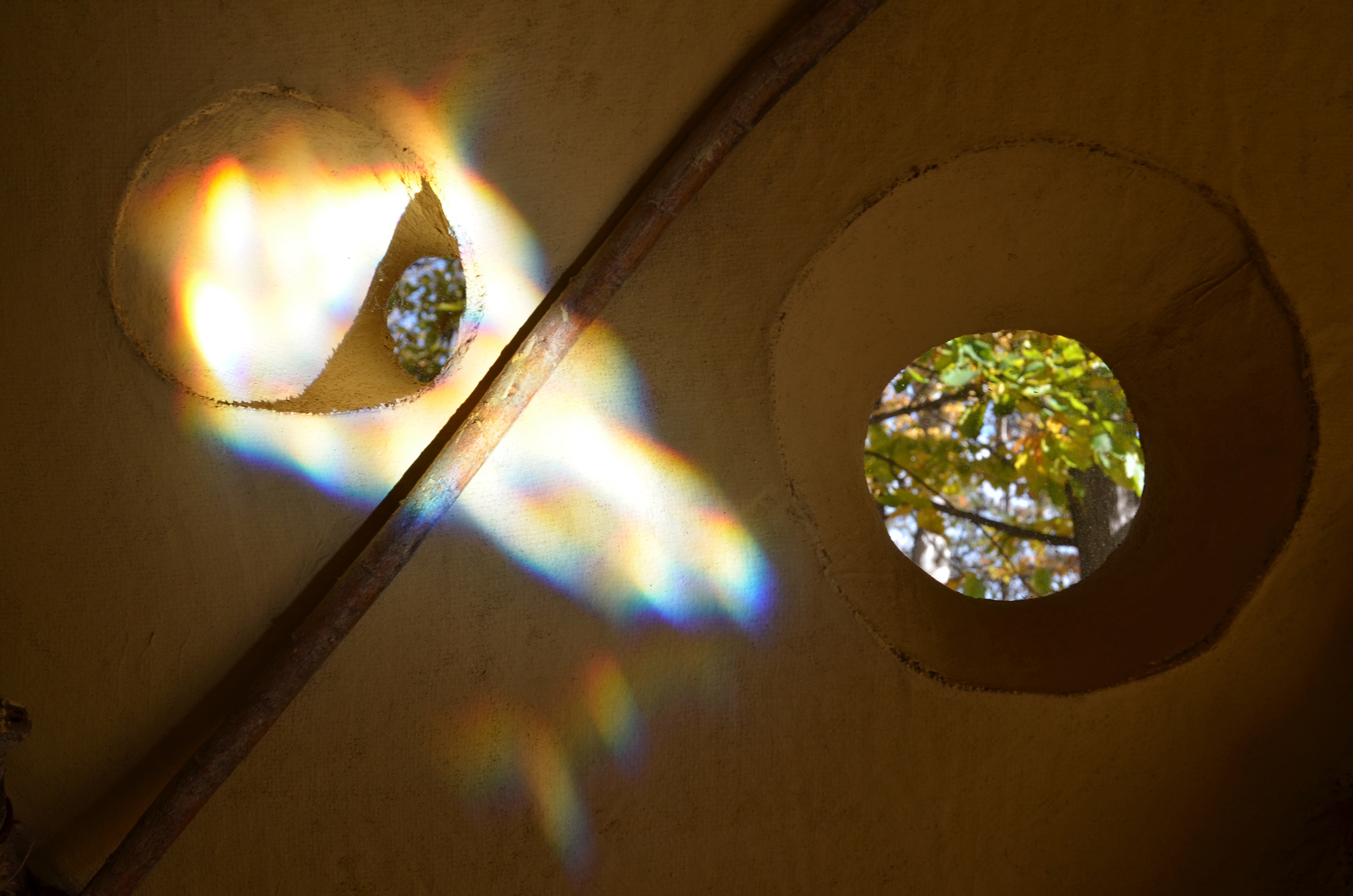 Rainbow is reflecting inside.