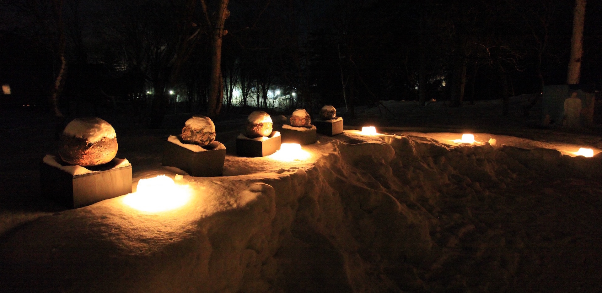 The collaboration of art works and snow light