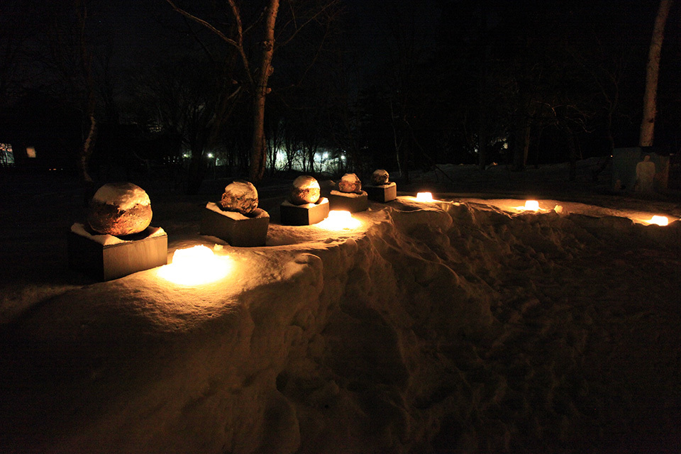 The collaboration of art works and snow light